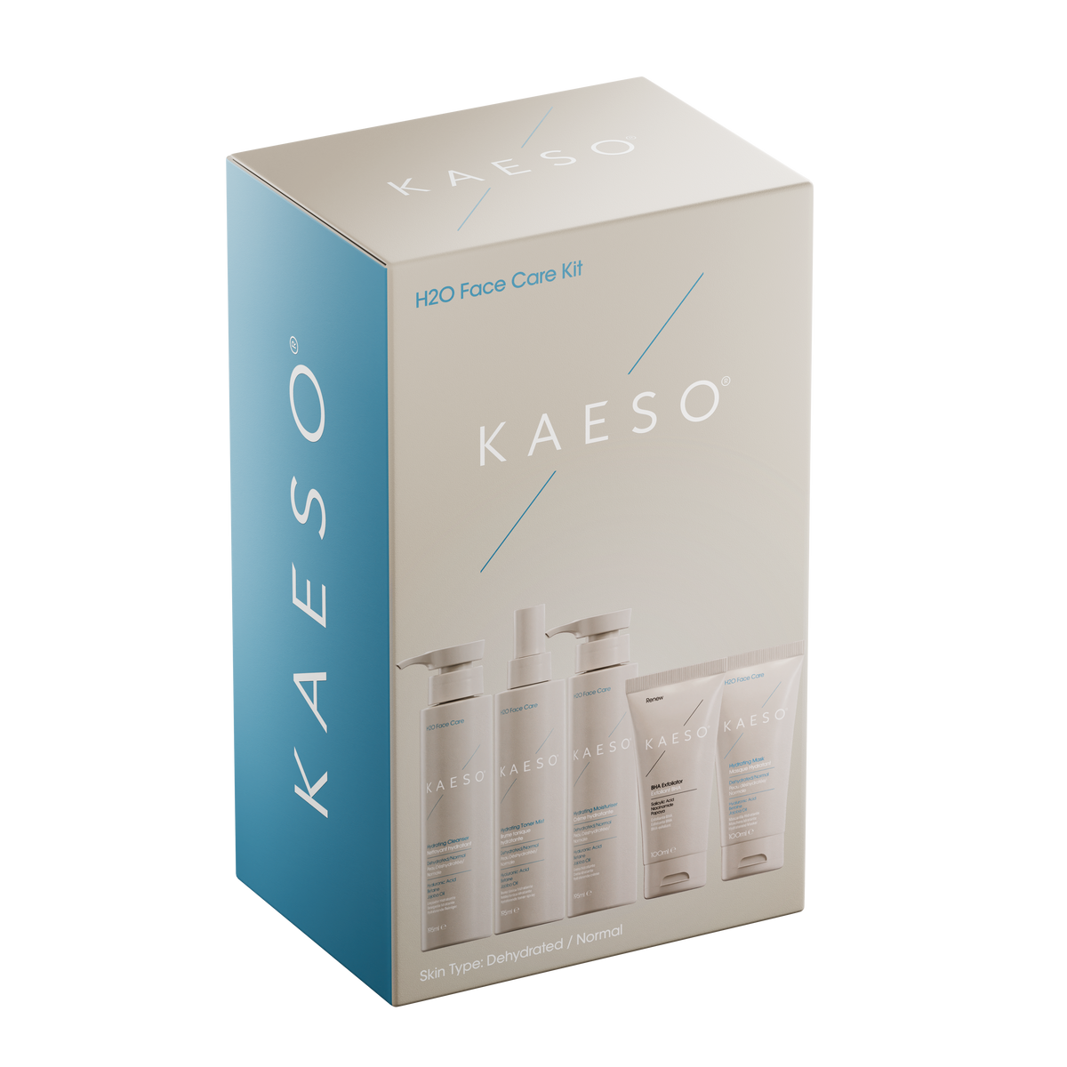 Kaeso H20 Hydrating Facial Kit With Hyaluronic Acid And 5 Piece Gift Set