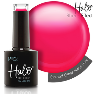 Halo Gel Polish 8ml - Stained Glass Neon Pink (HEMA Free) – product image at Galaxy Nails