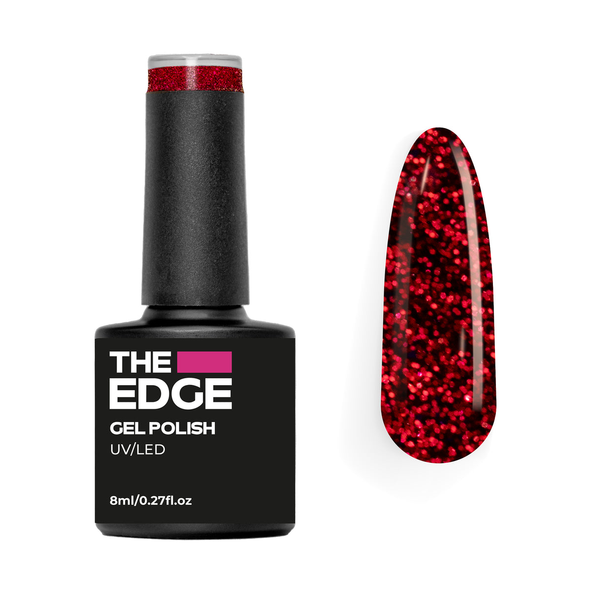 The  Edge Berry Glitter Gel Polish – product image at Galaxy Nails