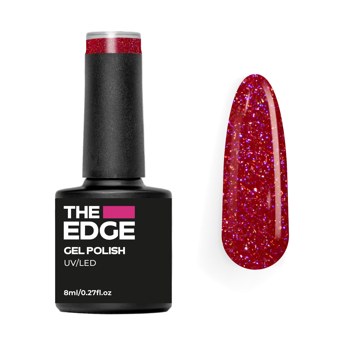 The Edge Cherry Pink Glitter – product image at Galaxy Nails