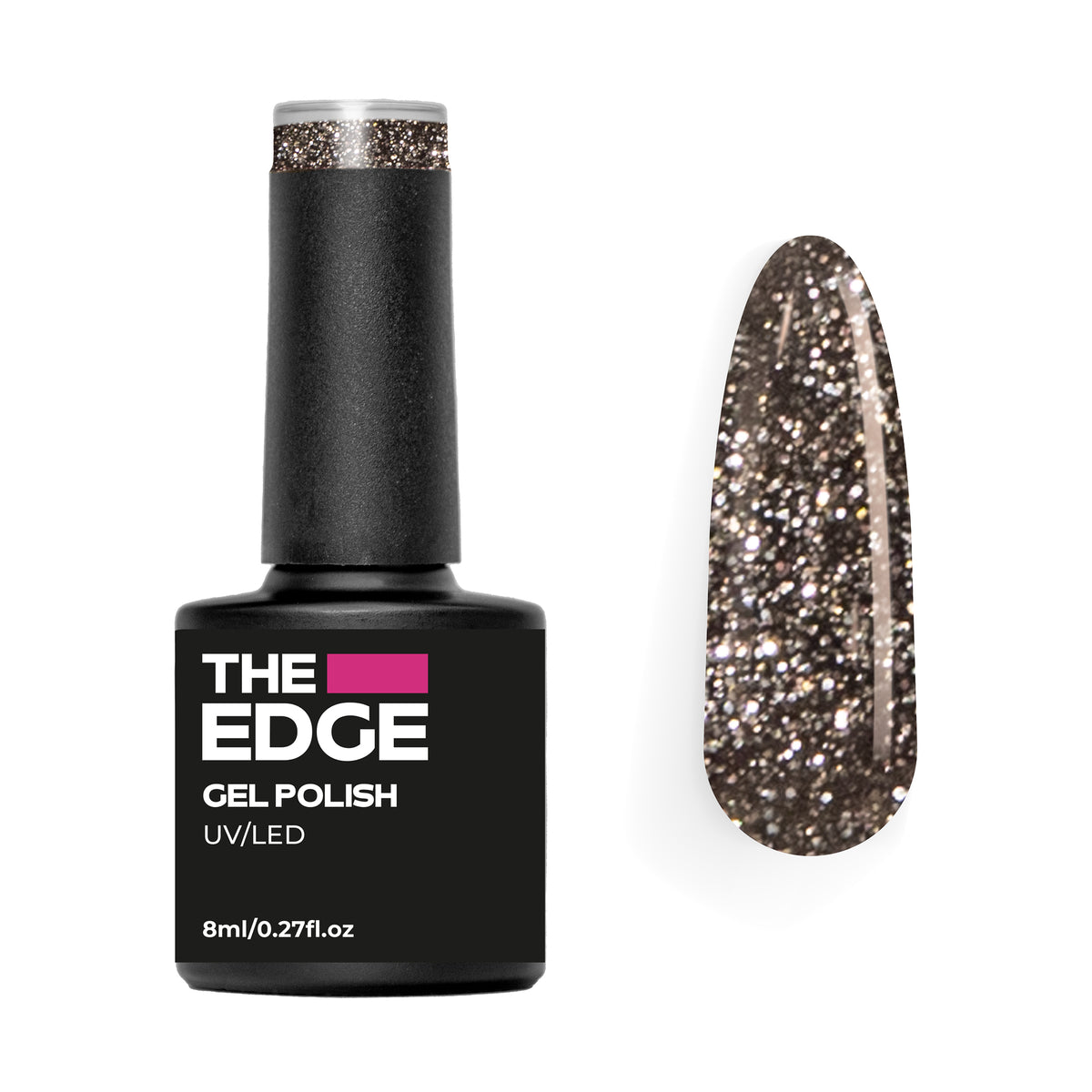 The Edge Gold & Black Glitter – product image at Galaxy Nails