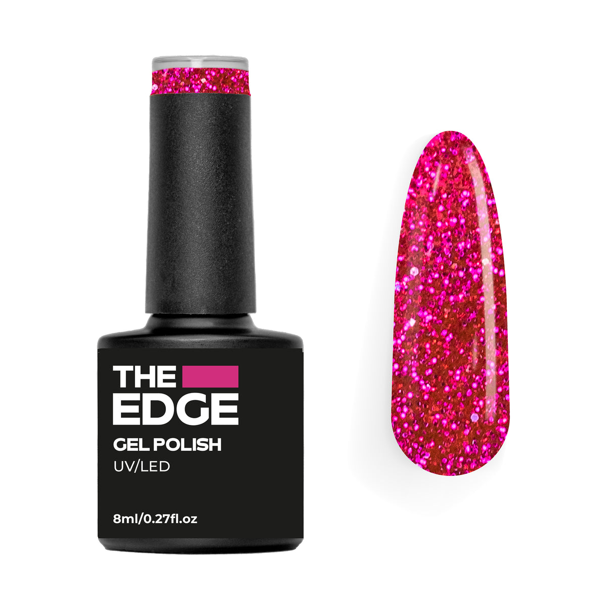 The  Edge Magenta Glitter Gel Polish – product image at Galaxy Nails