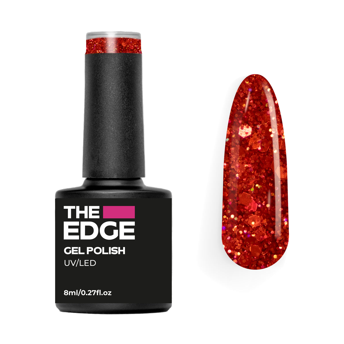 The Edge Red Glitter – product image at Galaxy Nails