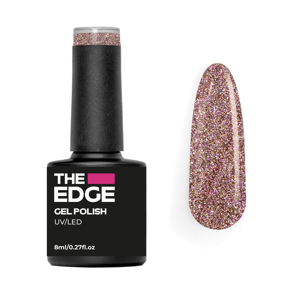The Edge Rose Glitter Gel Polish – product image at Galaxy Nails