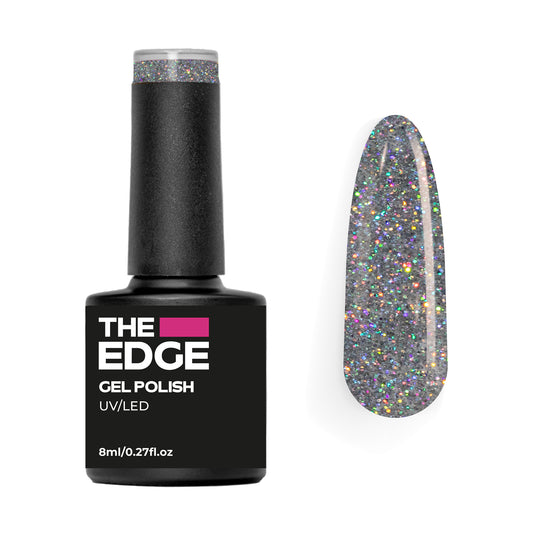 The  Edge Silver Glitter Gel Polish