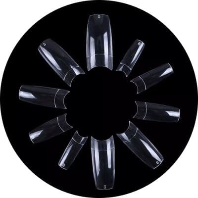 Tia's Beauty Clear Half Well Nail Tips - 500 – product image at Galaxy Nails