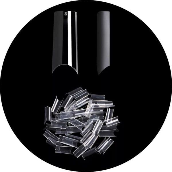 Tia's Beauty Clear Square Pre-pinched Nail Tips - 500 – product image at Galaxy Nails