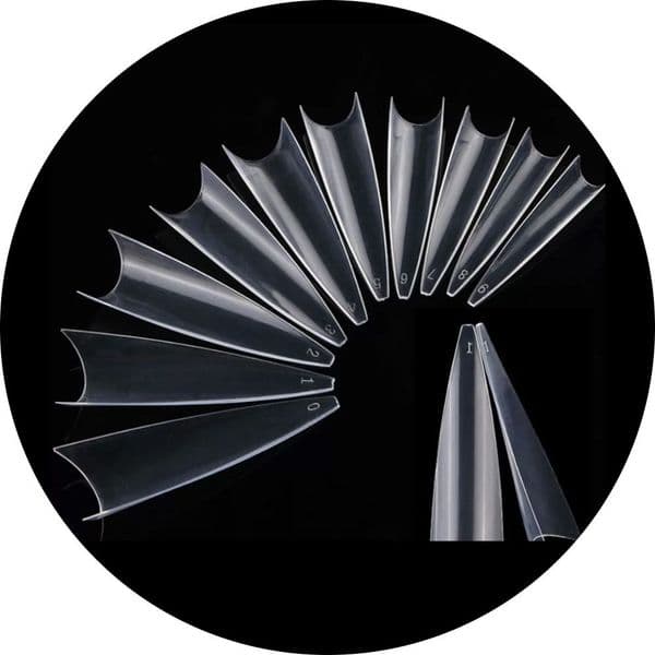 Tia's Beauty Extreme Length Stiletto Clear Nail Tips - 500 – product image at Galaxy Nails