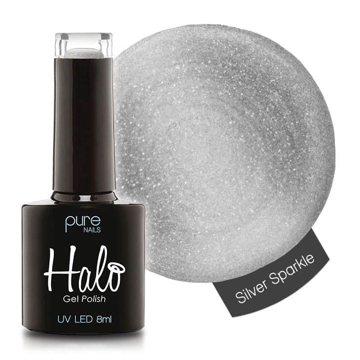 Halo Gel Polish 8ml - Silver Sparkle – product image at Galaxy Nails