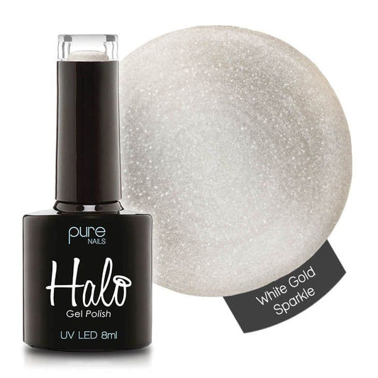 Halo Gel Polish 8ml - White Gold Sparkle