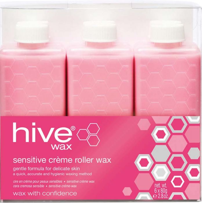 Pink Sensitive Creme Wax for rollers by Hive x 6 - 80g – product image at Galaxy Nails