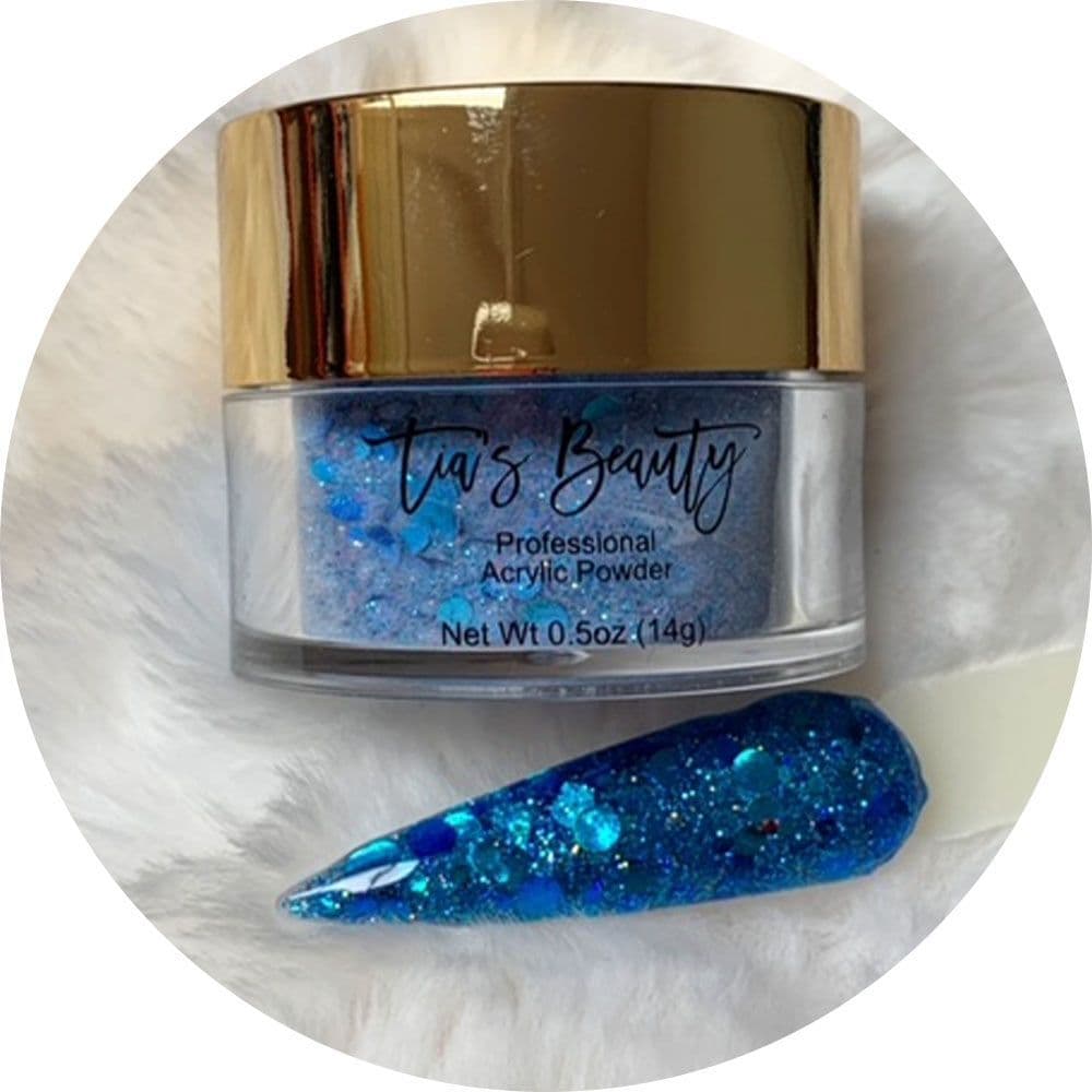 Pacific Blue - Glitter Acrylic – product image at Galaxy Nails