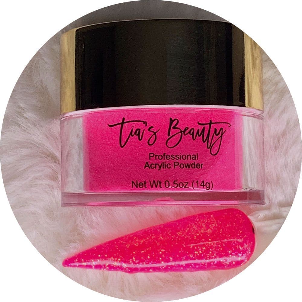 Poppin Pink- Glitter Acrylic – product image at Galaxy Nails