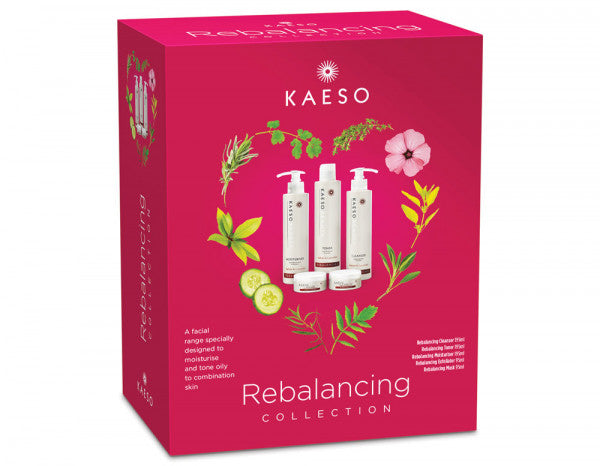 Kaeso Beauty Rebalancing Facial Kit - cleanser toner moisturiser sensitive skin – product image at Galaxy Nails