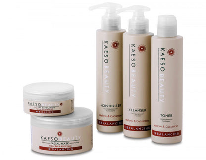 Kaeso Beauty Rebalancing Facial Kit - cleanser toner moisturiser sensitive skin