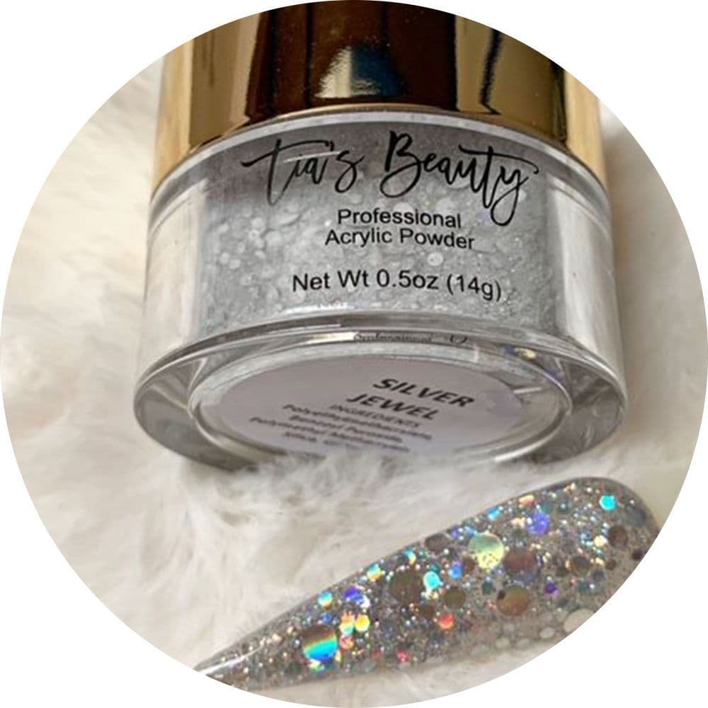 Silver Jewel - Glitter Acrylic – product image at Galaxy Nails