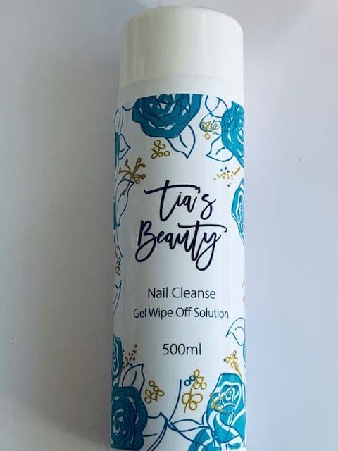 Tia's Beauty Nail Cleanse UV Gel Wipe off Solution - 500ml